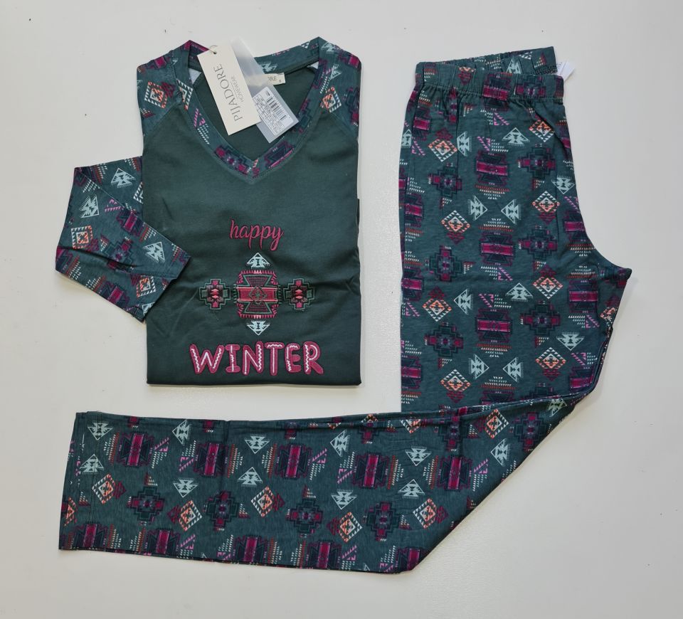Pijadore Uzun Kol Kışlık Kadın Pijama Takım