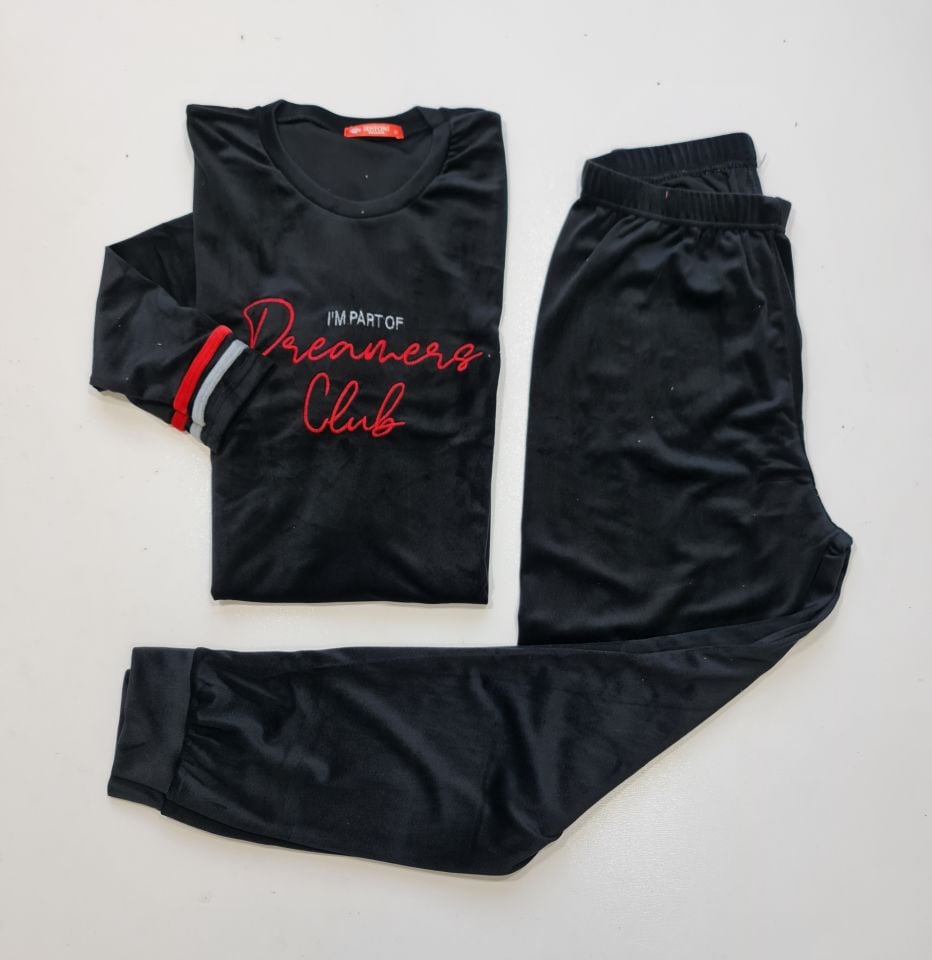 Senfoni Kadın Siyah Kadife Pijama Takım