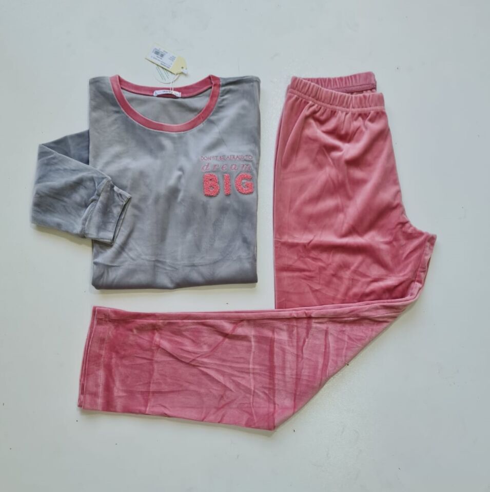Senfoni Kadın Sıfır Yaka Kadife Pijama Takım