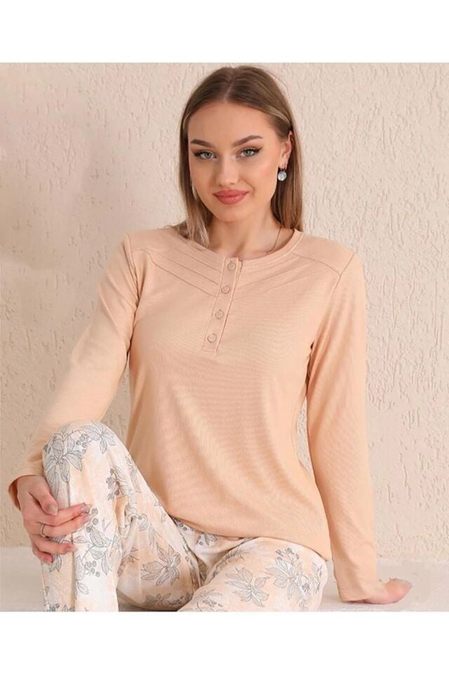 Over Sleep Uzun Kol Kışlık Kadın Pijama Takım