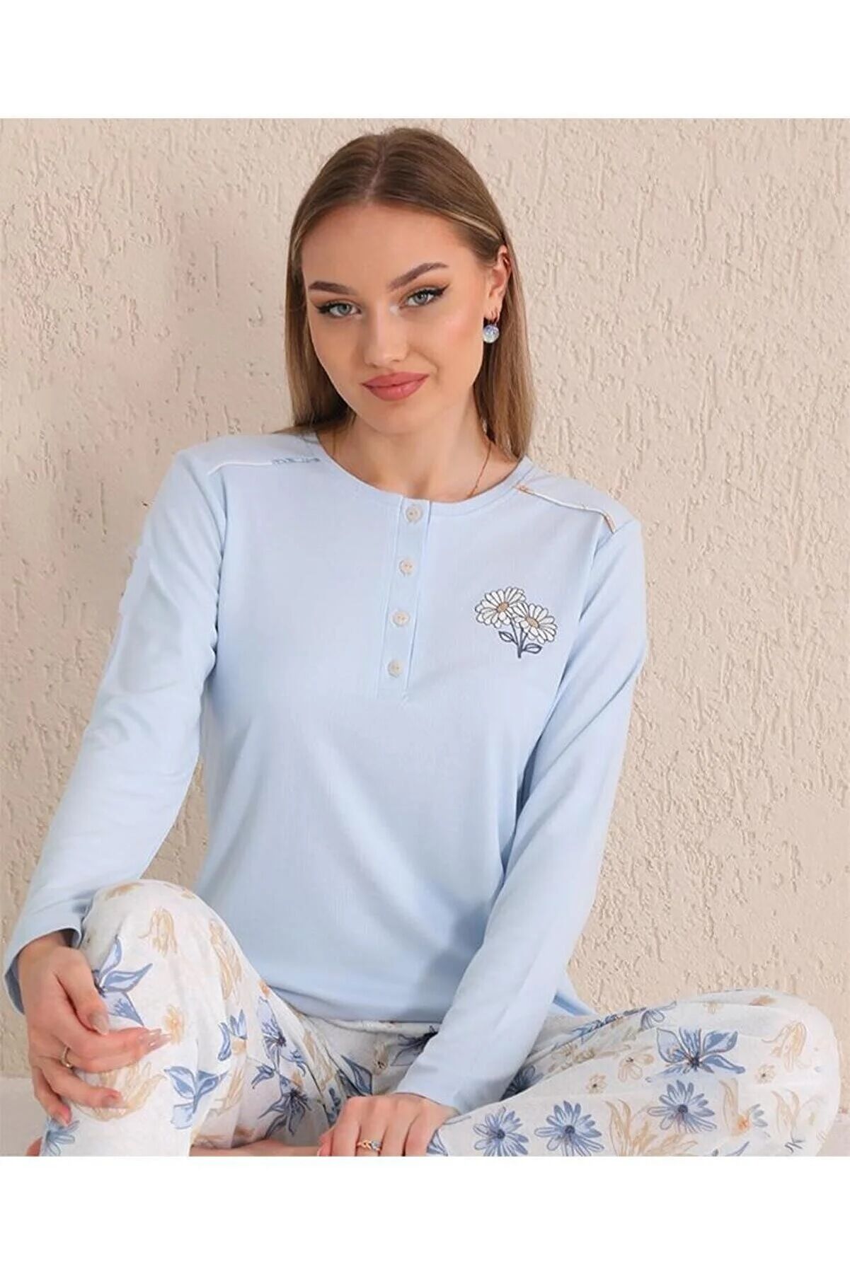 Over Sleep Uzun Kol Kışlık Kadın Pijama Takım