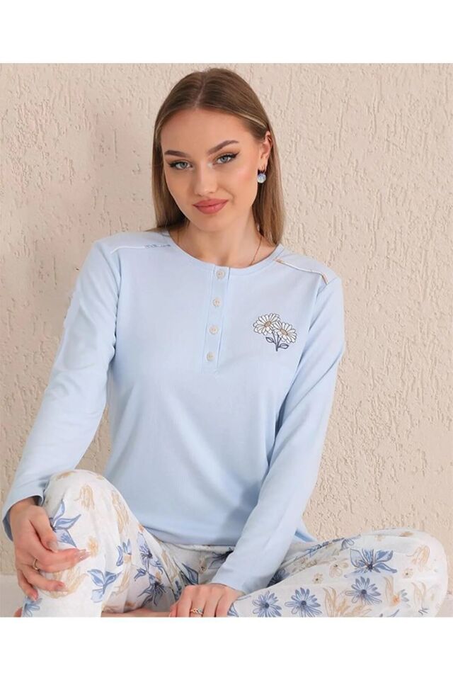Over Sleep Uzun Kol Kışlık Kadın Pijama Takım