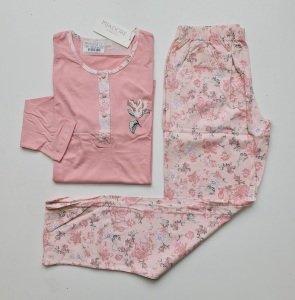 Pijadore Gül Kurusu Uzun Kol Yazlık Kadın Pijama Takım