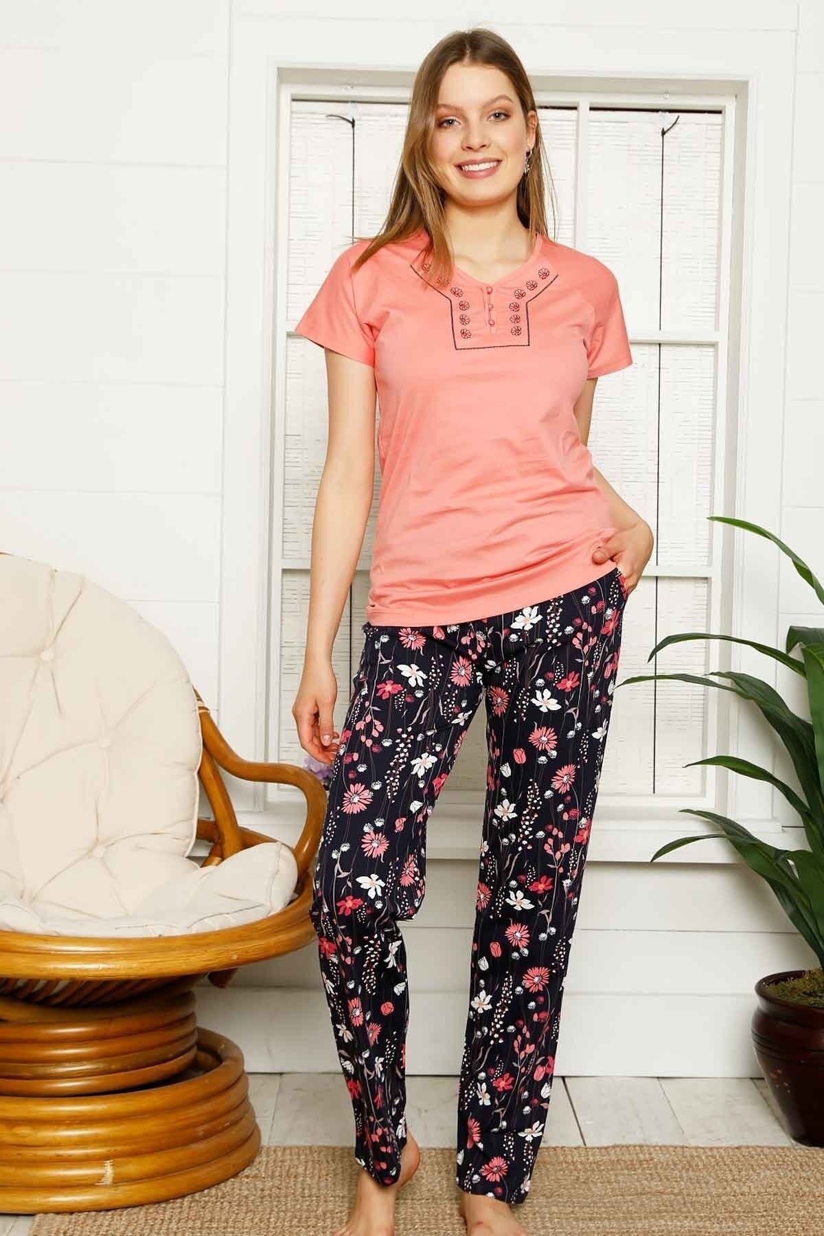 Alimer Kısa Kol Yazlık Kadın Pijama Takım