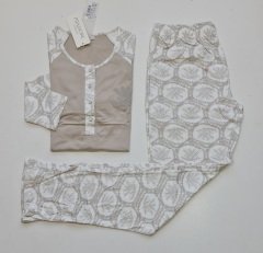Pijadore Camel Uzun Kol Yazlık Kadın Pijama Takım