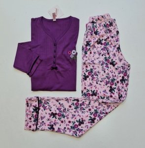 Pijamoni Uzun Kol Yazlık Kadın Pijama Takım