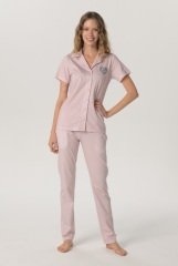 Pijadore Pembe Kısa Kol Yazlık Kadın Pijama Takım