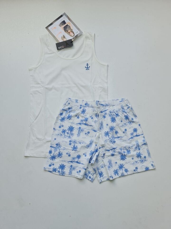 Mod Kısa Kol Yazlık Kadın Şortlu Pijama Takım