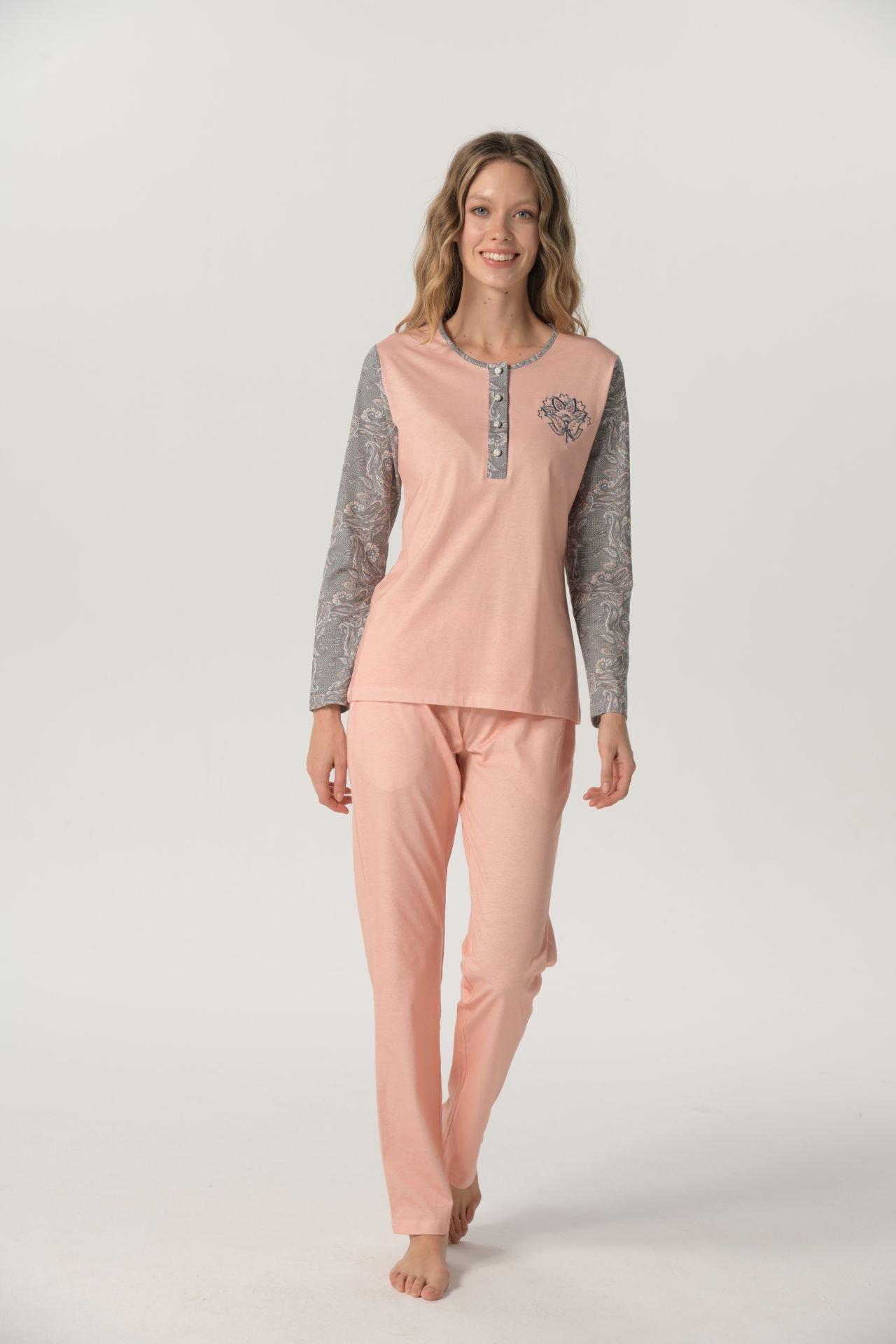 Pijadore Uzun Kol Yazlık Kadın Pijama Takım