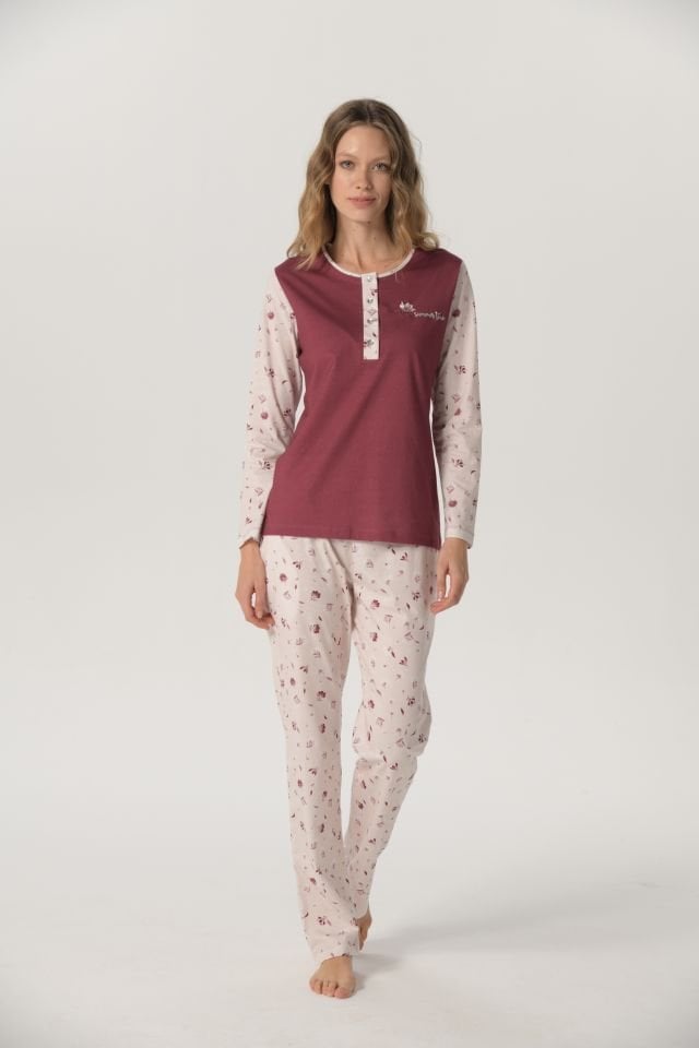 Pijadore Uzun Kol Yazlık Kadın Pijama Takım
