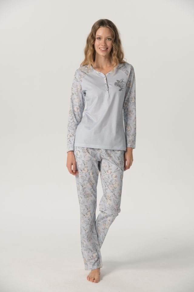 Pijadore Uzun Kol Yazlık Kadın Pijama Takım