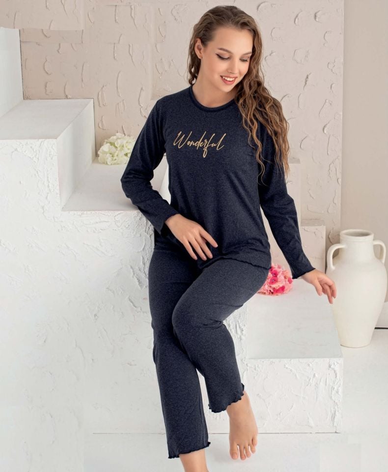 Arcan Kışlık Yün Viskon Kadın Pijama Takım