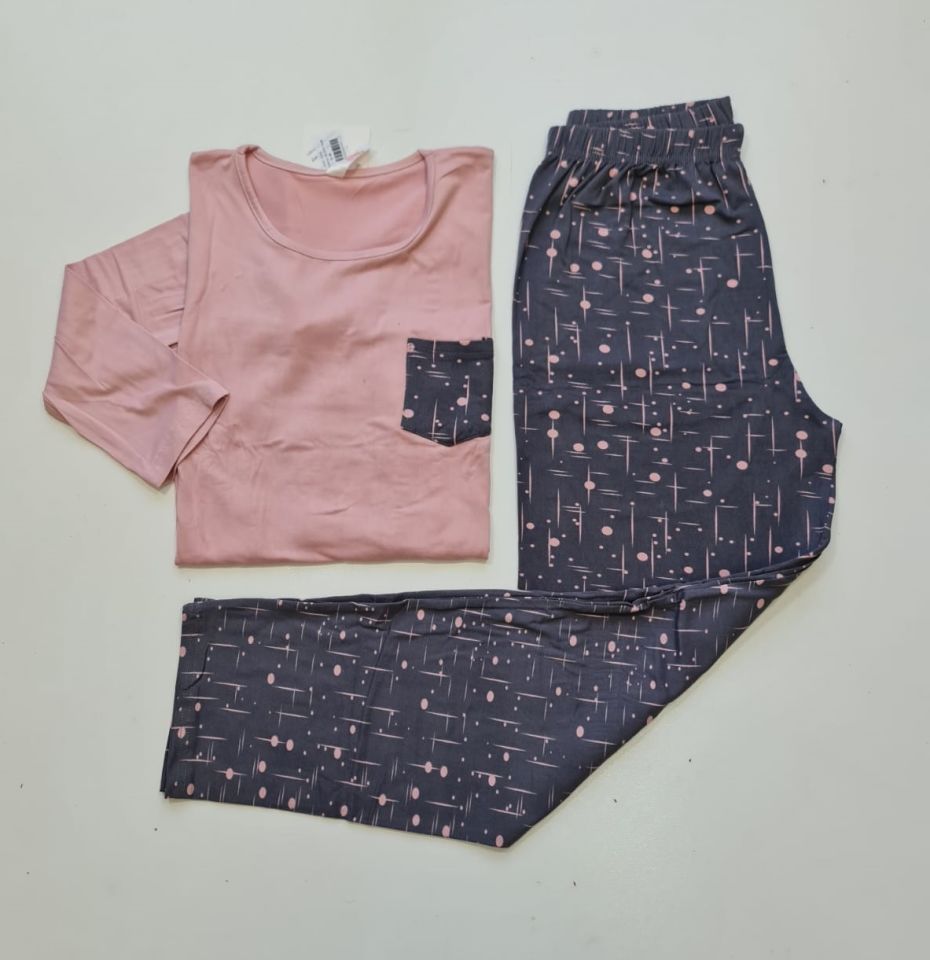 Pijamoni Uzun Kol Yazlık Kadın Pijama Takım