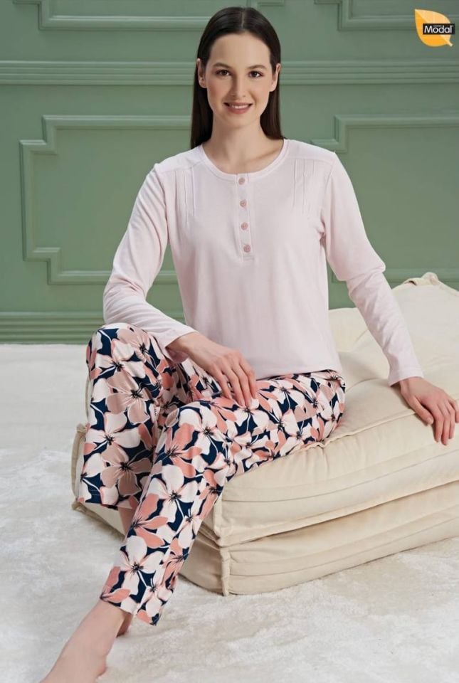 Over Sleep Uzun Kol Yazlık Kadın Pijama Takım