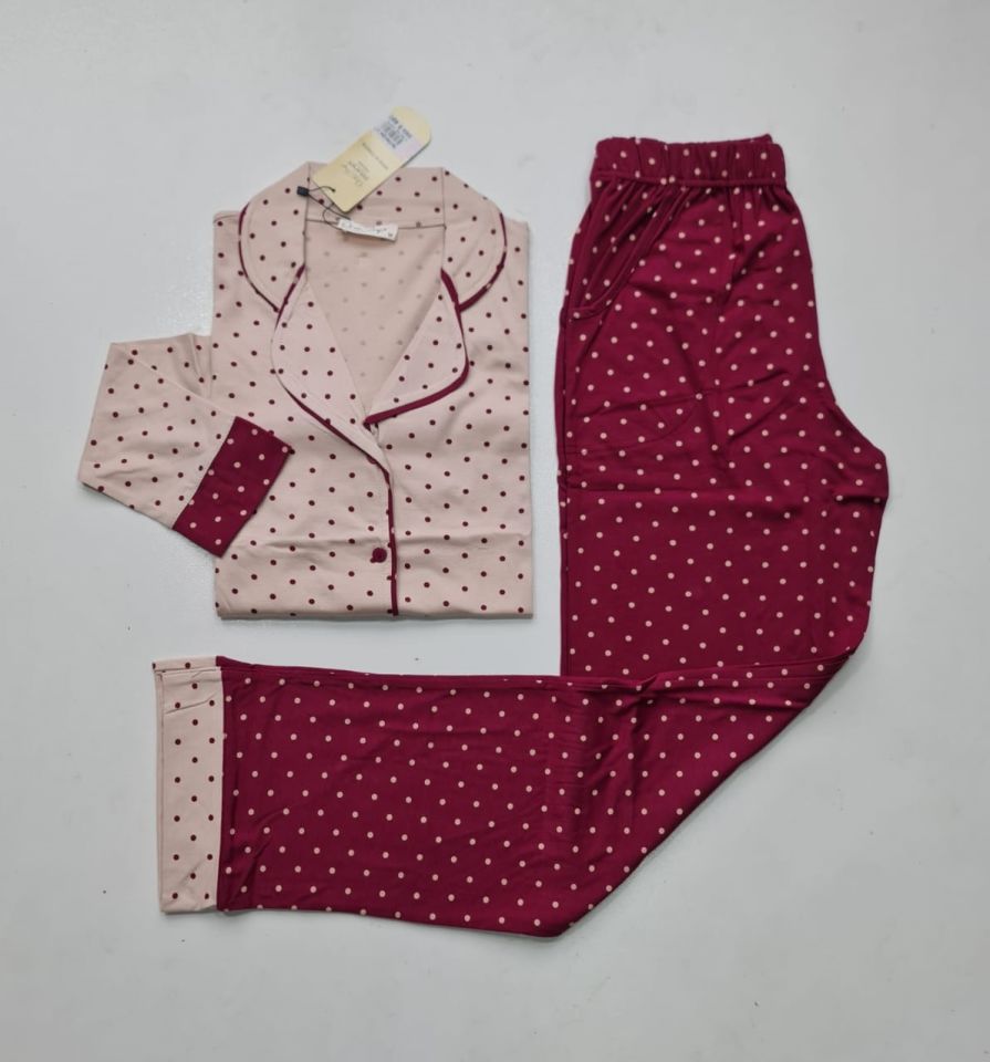 Over Sleep Uzun Kol Yazlık Önü Düğmeli Kadın Pijama Takım