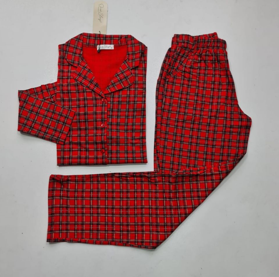 Over Sleep Uzun Kol Yazlık Önü Düğmeli Kadın Pijama Takım
