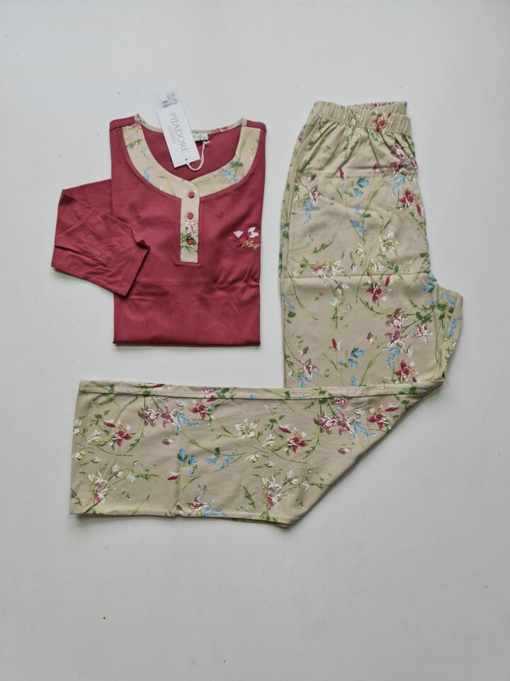Pijadore Uzun Kol Yazlık Kadın Pijama Takım