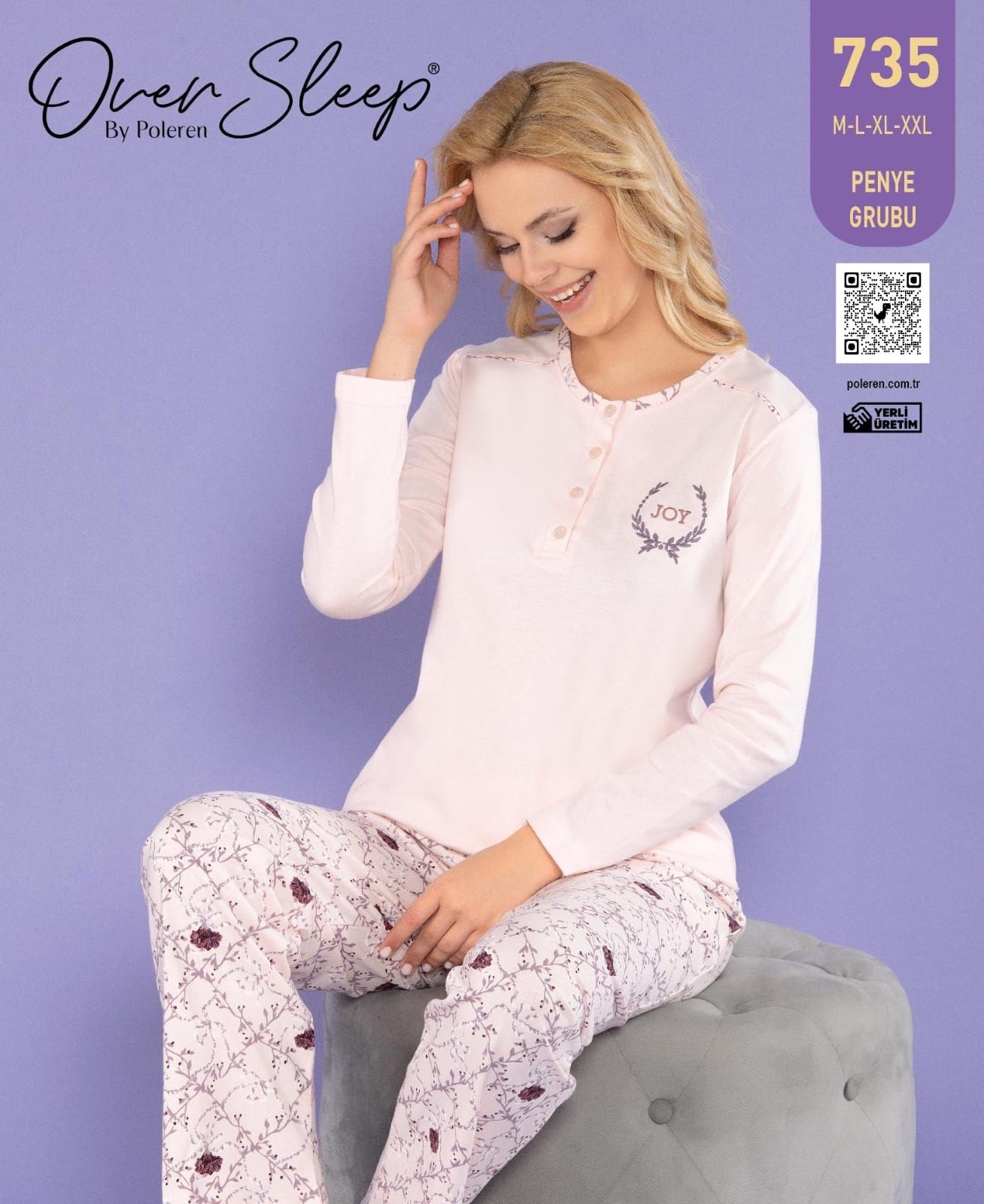 Over Sleep Uzun Kol Yazlık Kadın Pijama Takım
