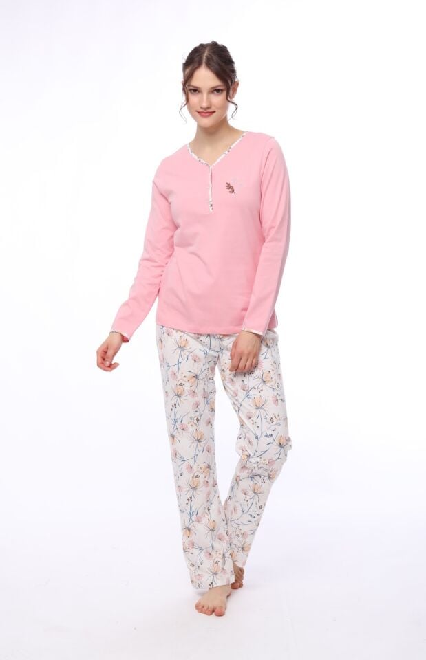 Pijadore Uzun Kol Yazlık Kadın Pijama Takım