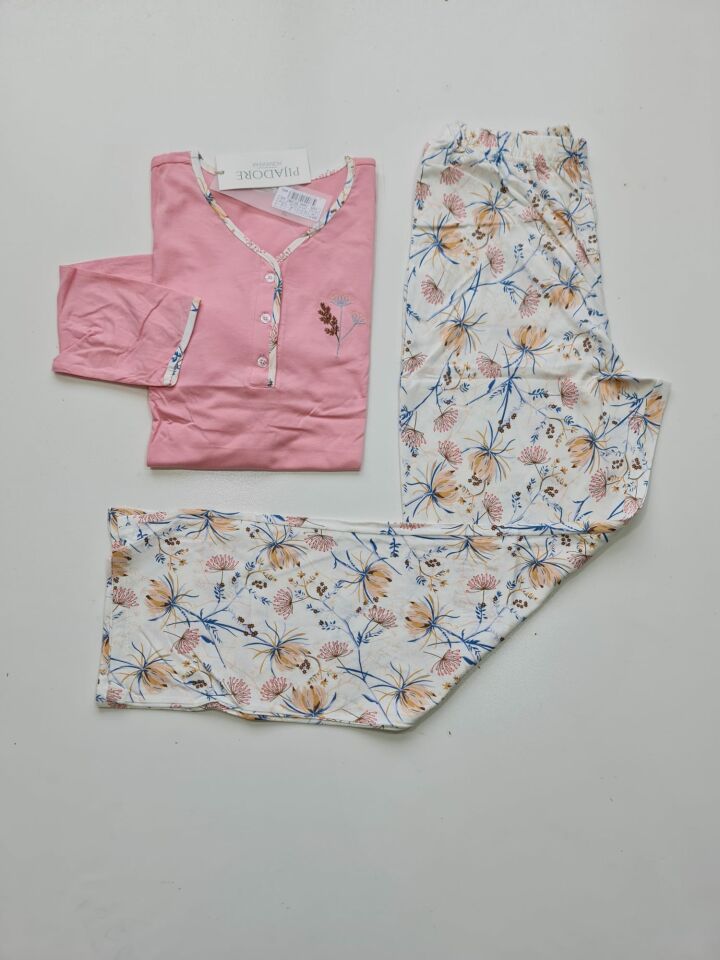 Pijadore Uzun Kol Yazlık Kadın Pijama Takım