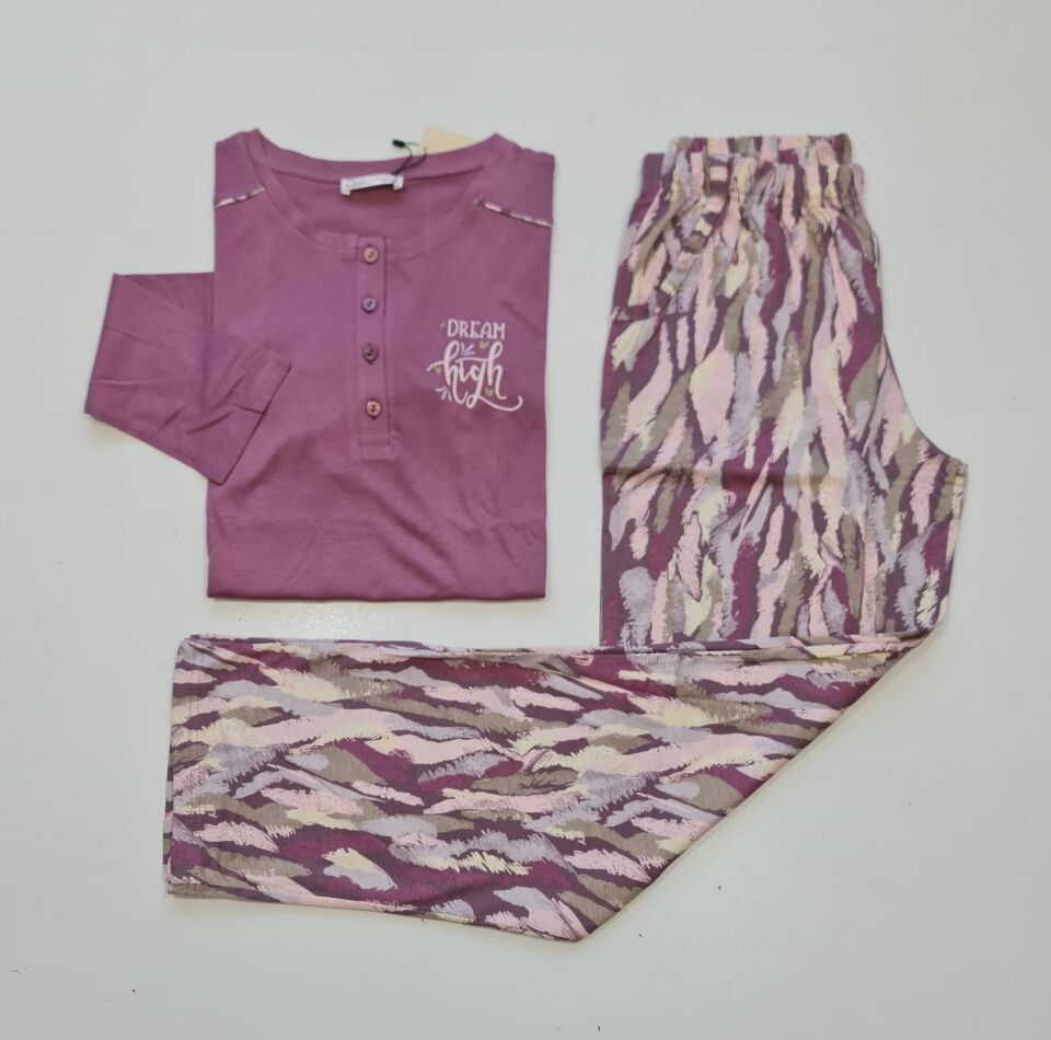 Over Sleep Uzun Kol Yazlık Kadın Pijama Takım