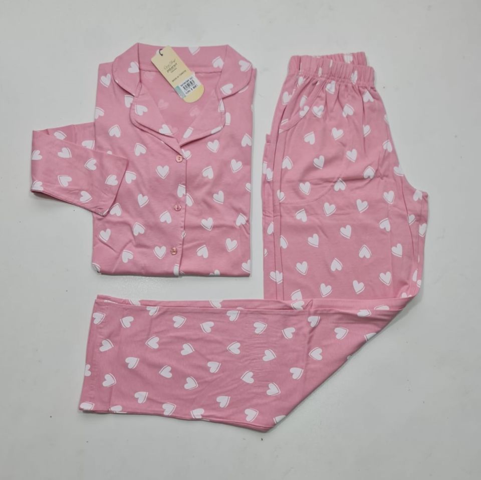 Over Sleep Uzun Kol Yazlık Önü Düğmeli Kadın Pijama Takım