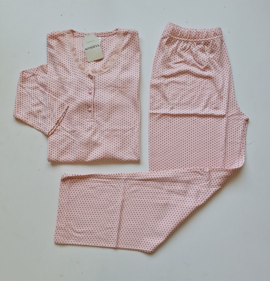 Manolya Uzun Kol Kışlık Kadın Pijama Takım
