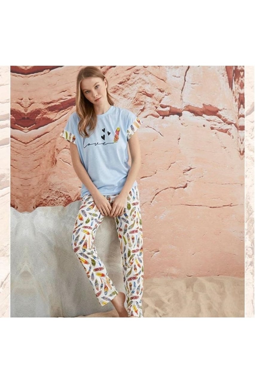 Mihra Kısa Kol Yazlık Kadın Pijama Takım