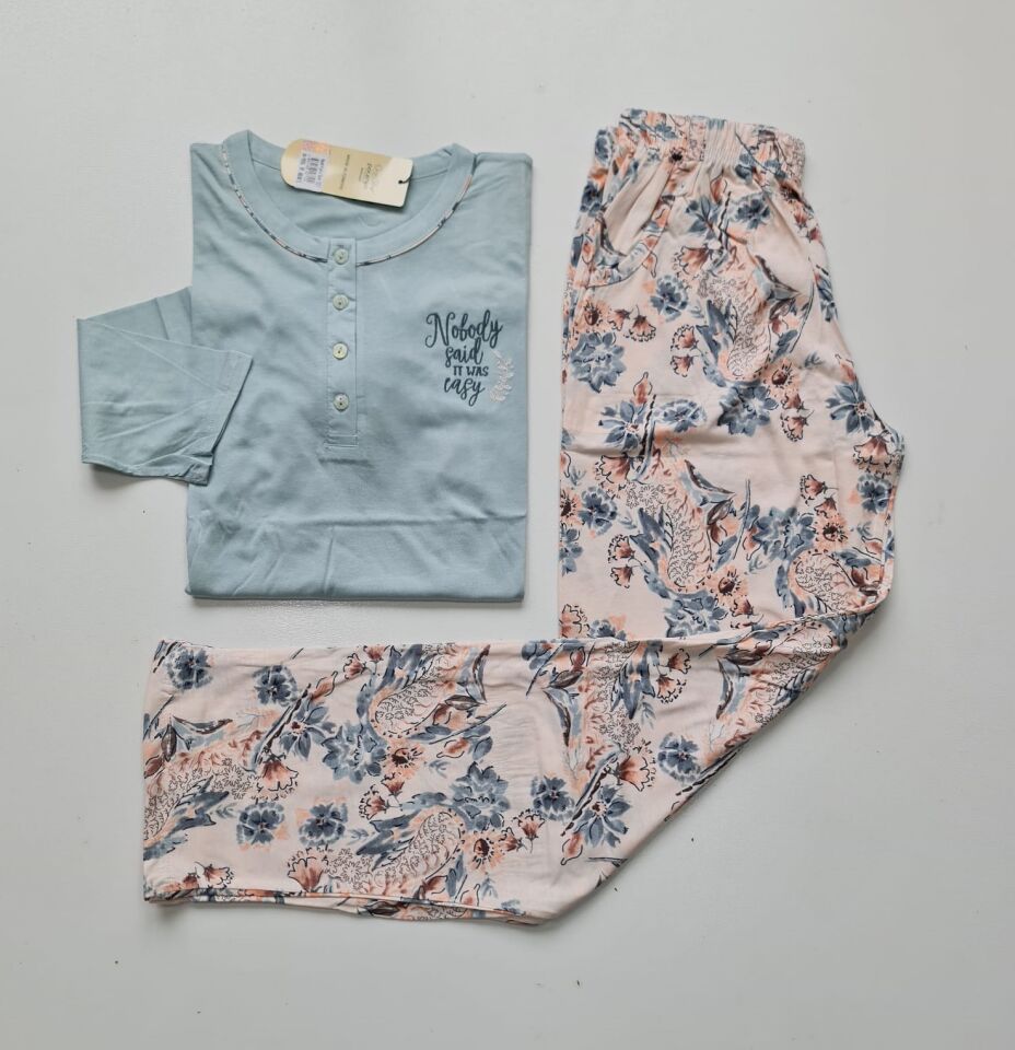 Over Sleep Uzun Kol Yazlık Kadın Pijama Takım