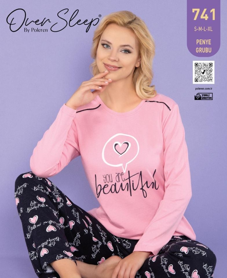 Over Sleep Uzun Kol Yazlık Kadın Pijama Takım