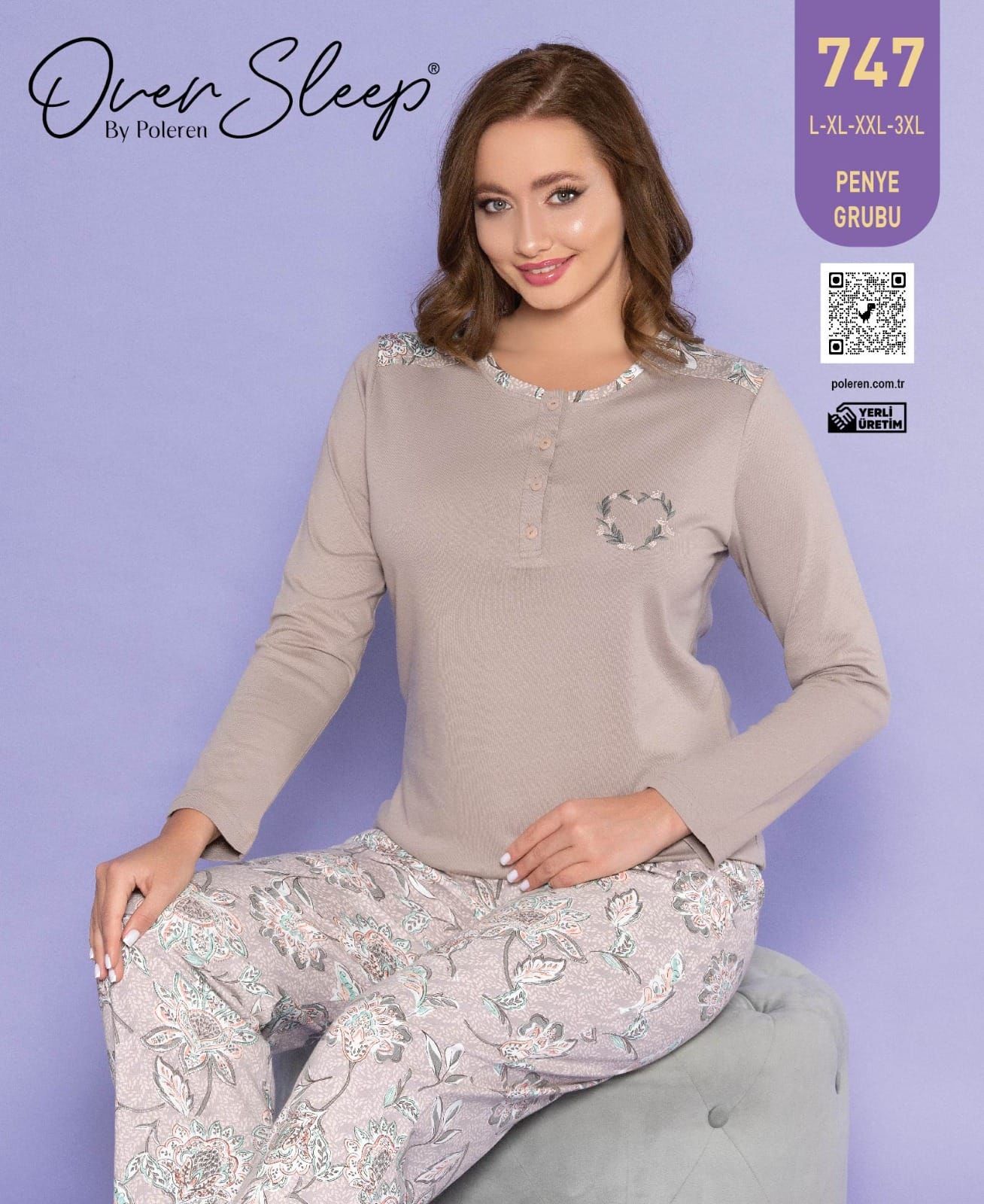 Over Sleep Uzun Kol Yazlık Kadın Pijama Takım