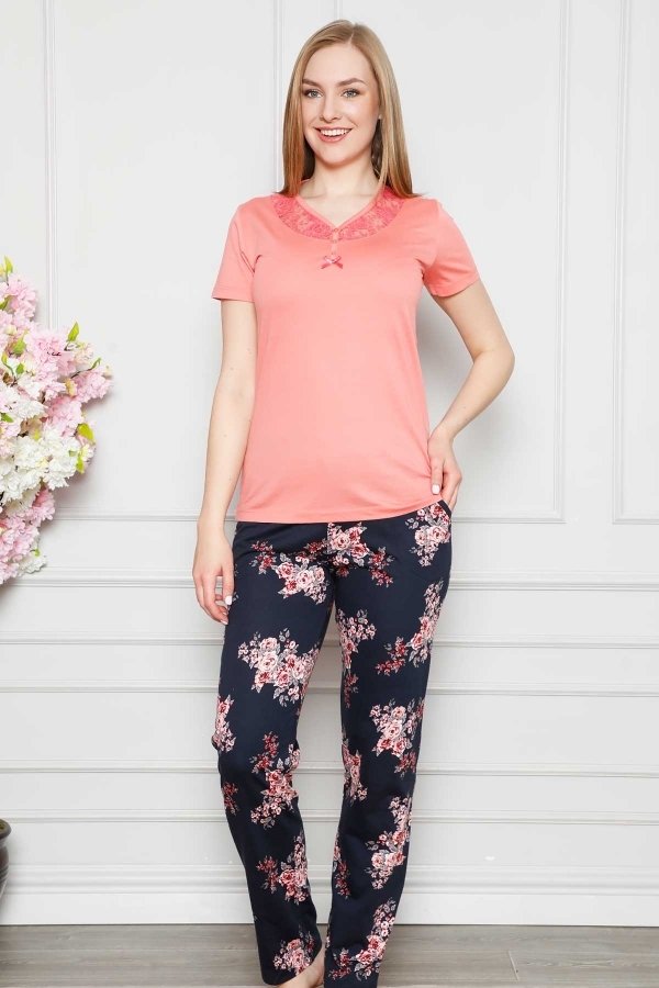Alimer Kısa Kol Yazlık Battal Kadın Pijama Takım