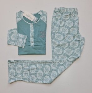 Pijadore Yeşil Uzun Kol Yazlık Kadın Pijama Takım