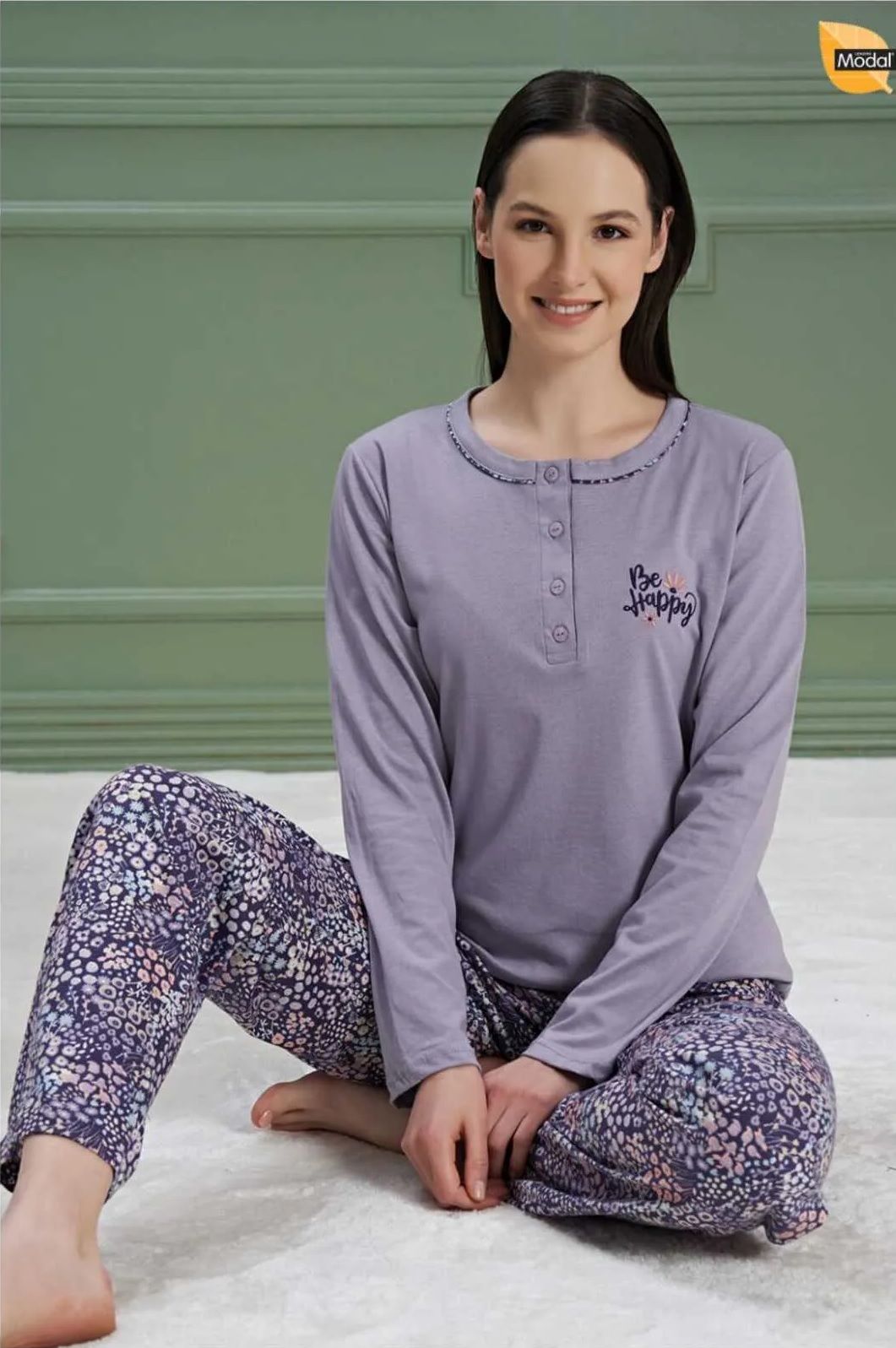 Over Sleep Uzun Kol Yazlık Kadın Pijama Takım