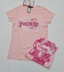 Mod Pembe Kısa Kol Yazlık Kadın Pijama Takım