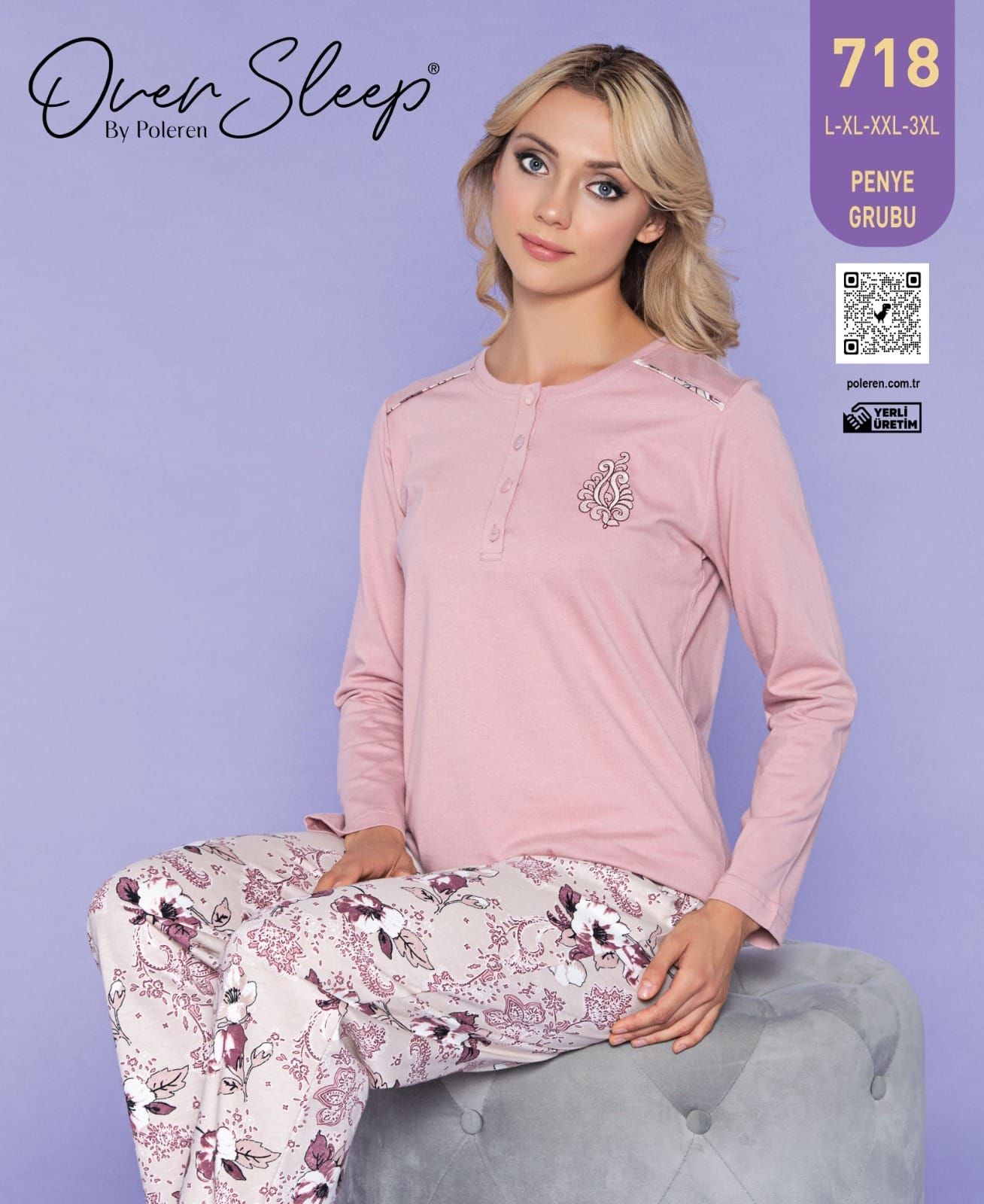 Over Sleep Uzun Kol Yazlık Kadın Pijama Takım