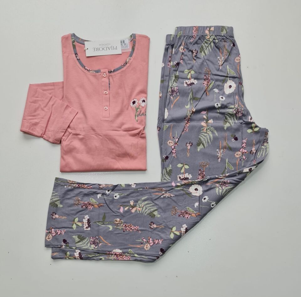 Pijadore Uzun Kol Yazlık Kadın Pijama Takım