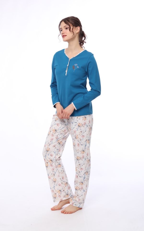 Pijadore Uzun Kol Yazlık Kadın Pijama Takım