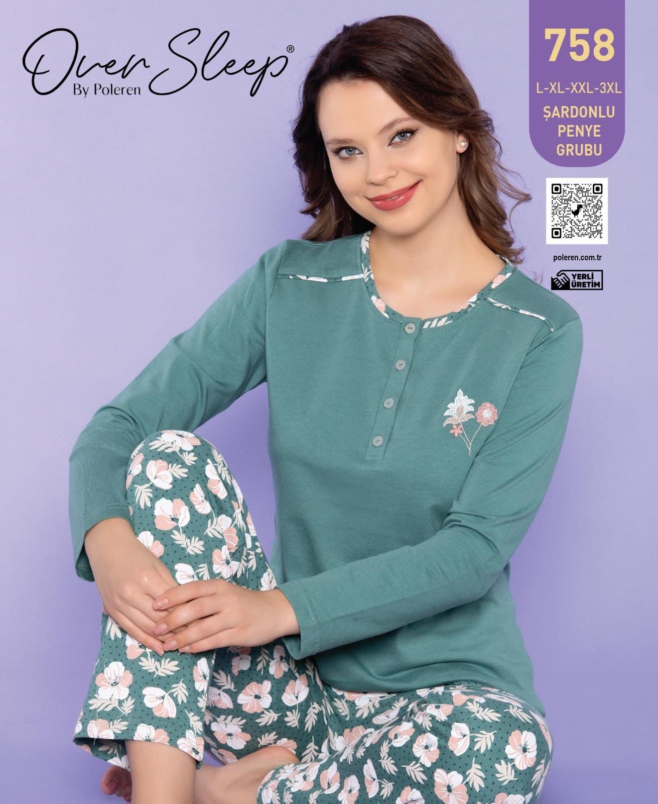 Over Sleep Uzun Kol Yazlık Kadın Pijama Takım