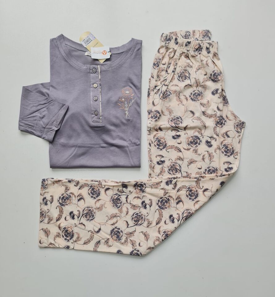 Over Sleep Uzun Kol Yazlık Kadın Pijama Takım