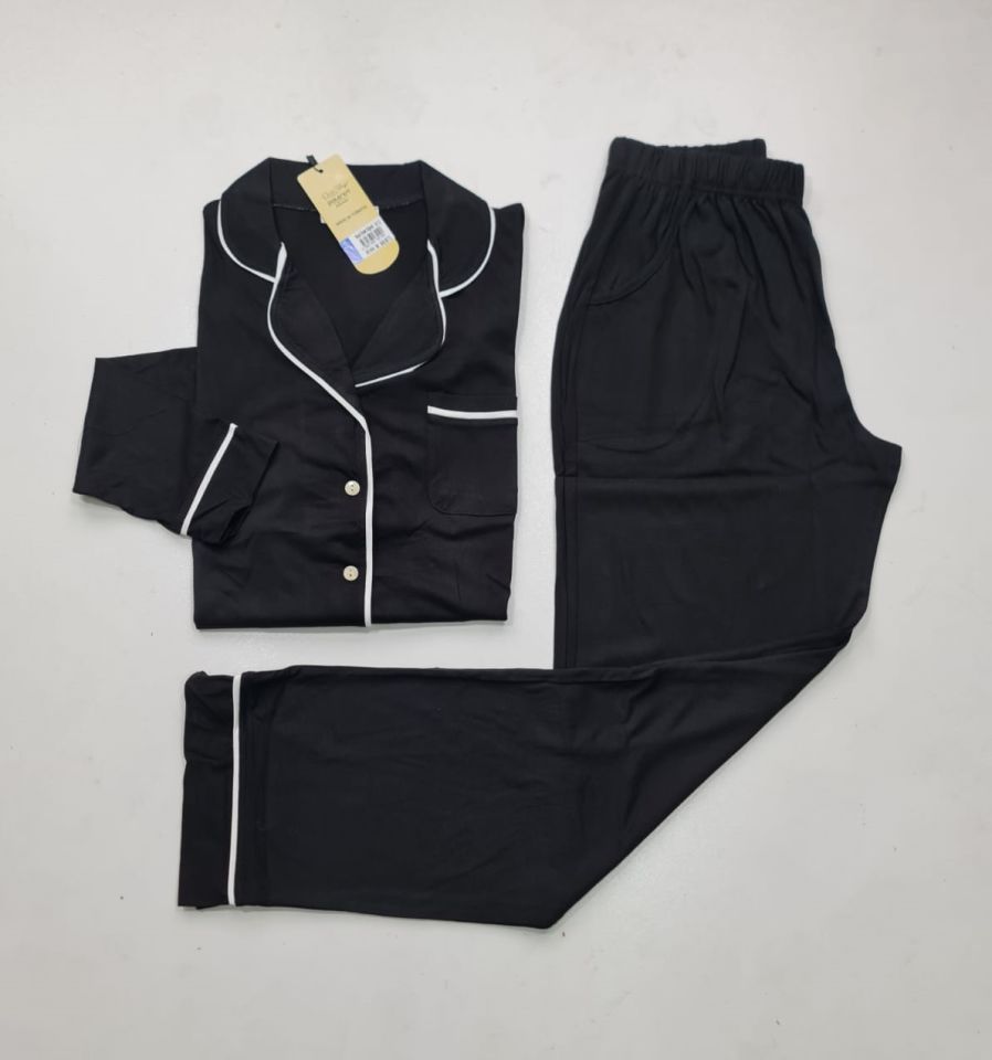 Over Sleep Uzun Kol Yazlık Önü Düğmeli Kadın Pijama Takım