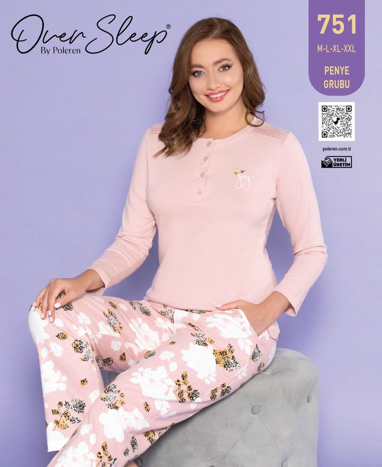 Over Sleep Uzun Kol Yazlık Kadın Pijama Takım