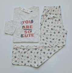 Over Sleep Uzun Kol Yazlık Kadın Pijama Takım