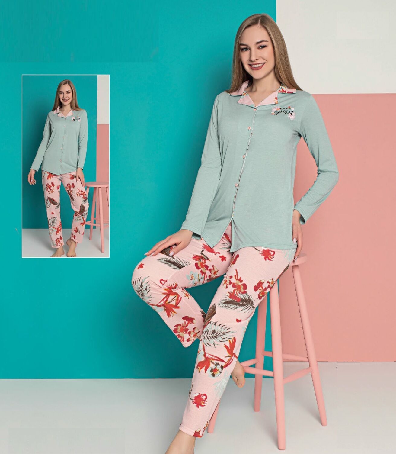 Senfoni Uzun Kol Yazlık Kadın Pijama Takım