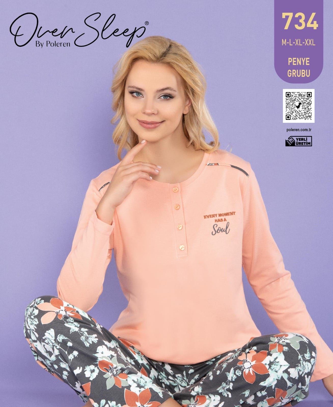 Over Sleep Uzun Kol Yazlık Kadın Pijama Takım