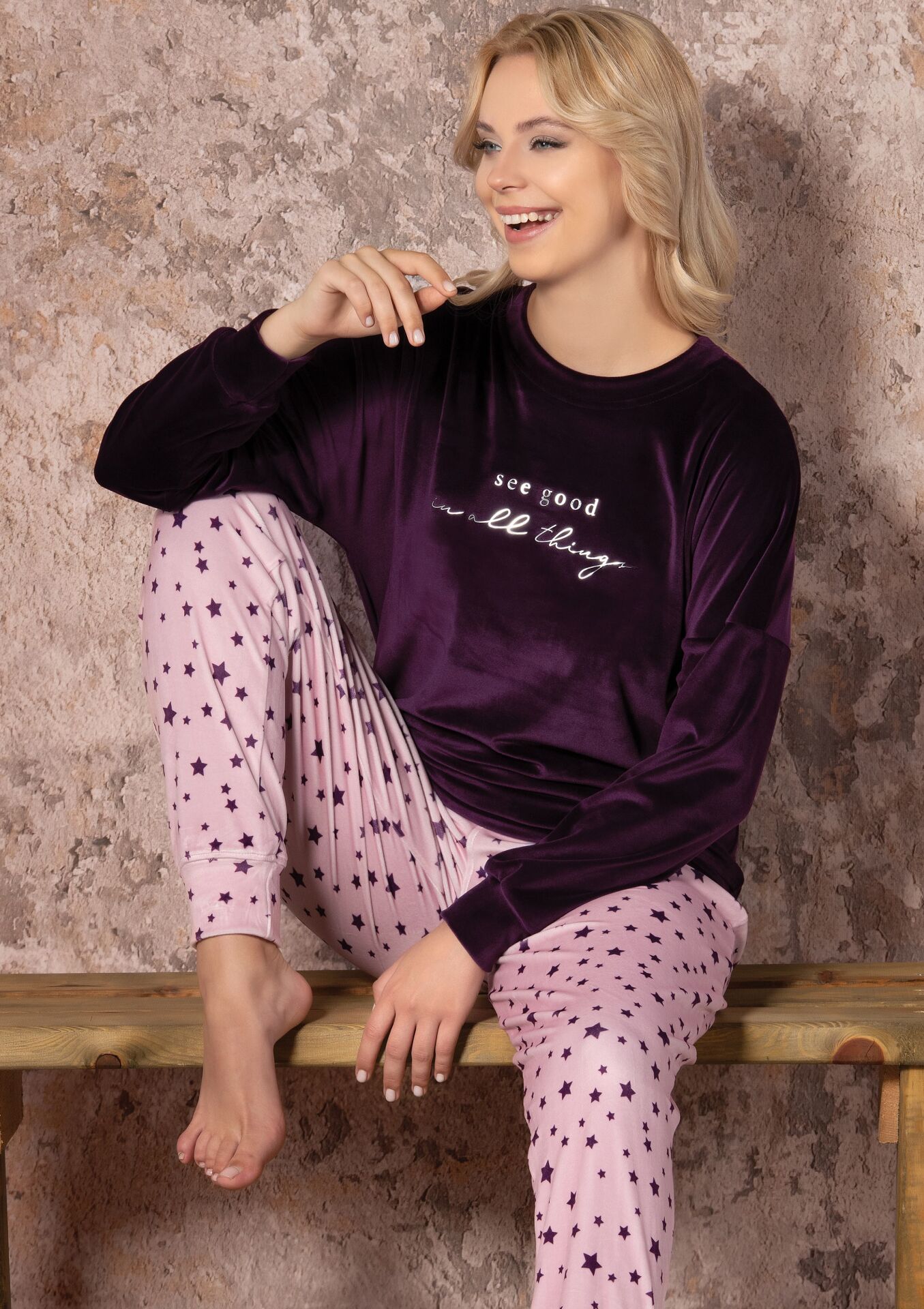 Kadın Kışlık Kadife Pijama Takım