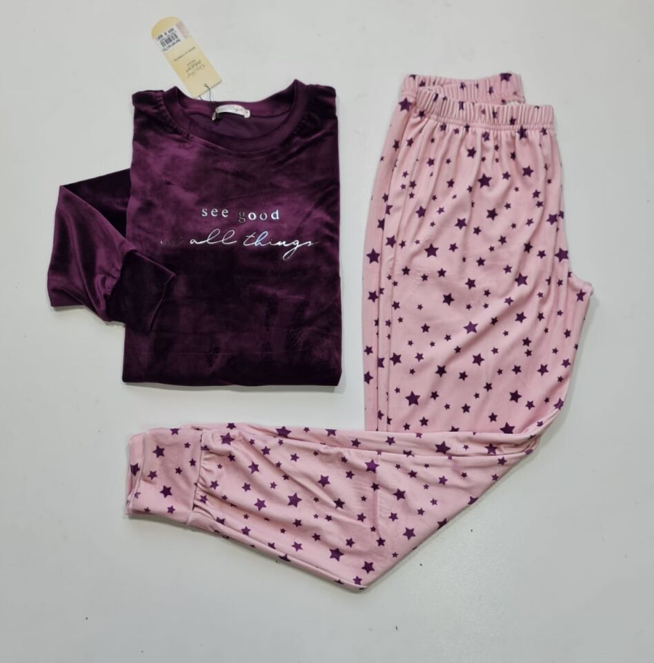 Kadın Kışlık Kadife Pijama Takım