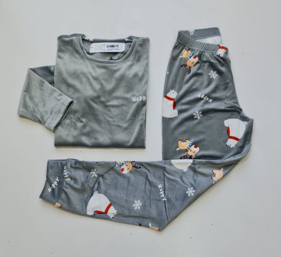 Kadın Kışlık Kar Temalı Kadife Pijama Takım