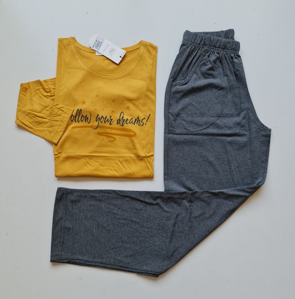 Over Sleep Uzun Kol Yazlık Kadın Pijama Takım