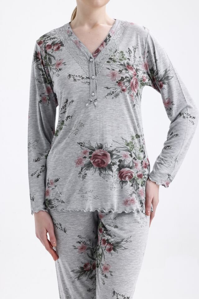 Angelina Uzun Kol Yazlık Kadın Pijama Takım